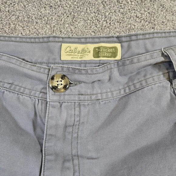 Cabelas Shorts Men‎ 46 Gray Cargo 7 Pocket Hiker 100% Cotton Duck Fabric 46x8 - Picture 2 of 11